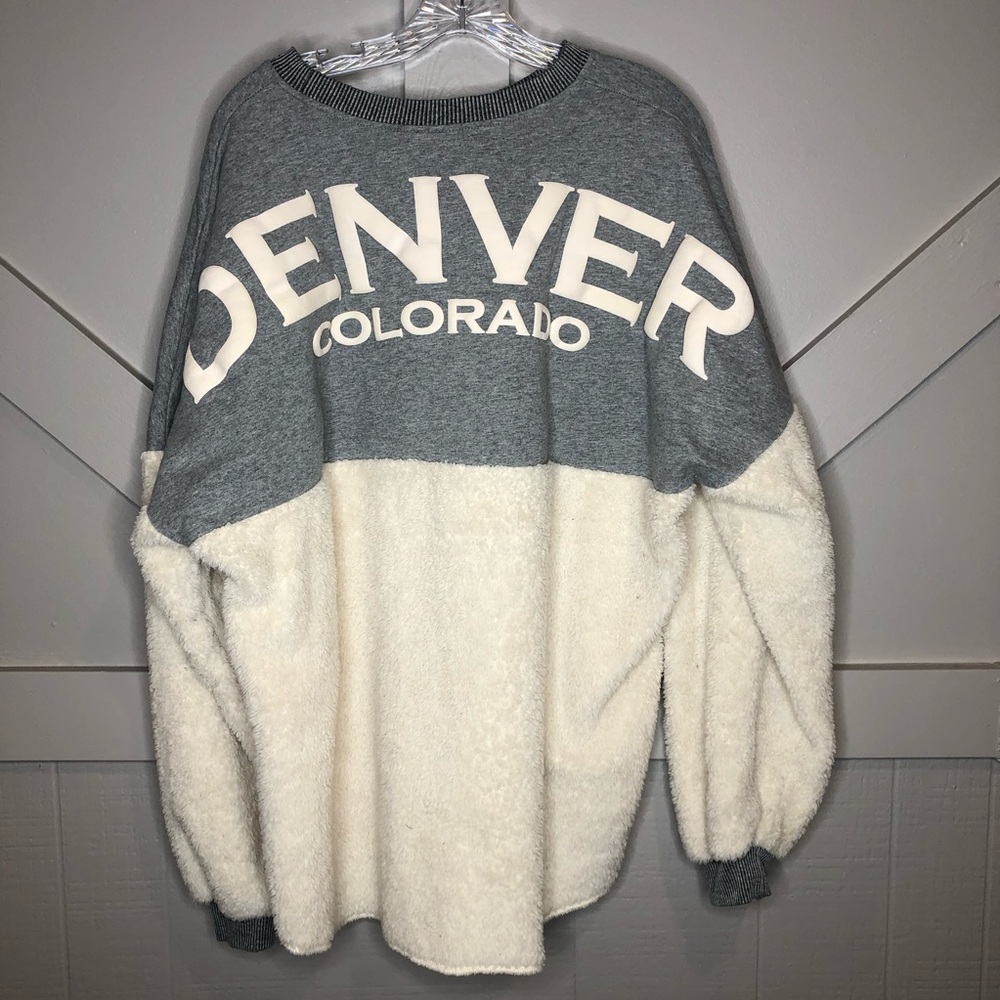 Spirit Jersey Denver Colorado Sherpa Soft Pullover Sweatshirt Casual Comfort